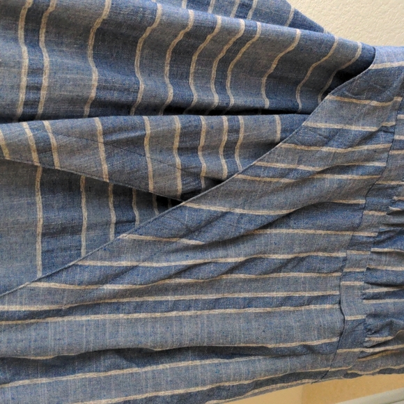 Bridge & Burn chambray stripe wrap dress - Picture 2 of 5